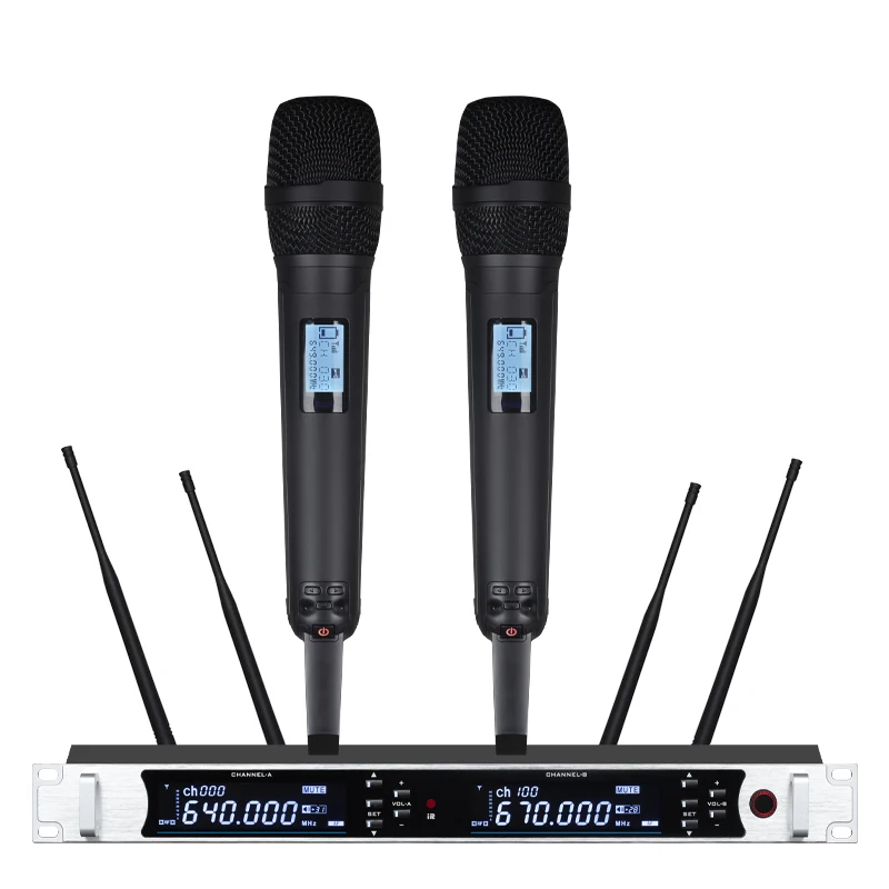 SKM9000 Professional Wireless Microphone 2-Channel UHF Long-Distance Entertainment Singing Stage Performance Microphone