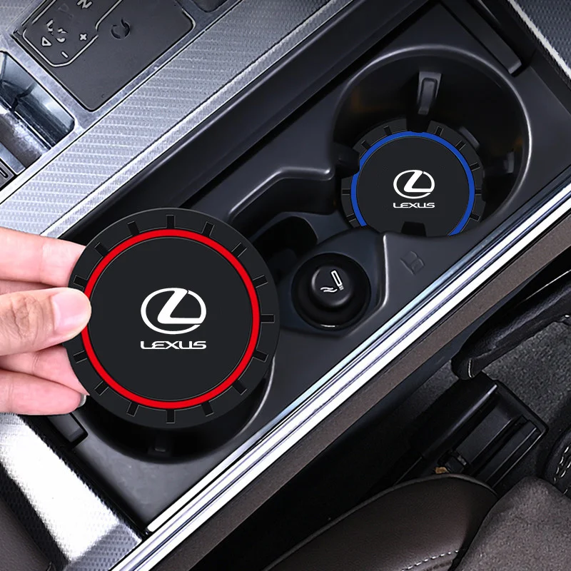 2pcs High-end Car Water Cup Coaster Durable Non-slip Pad For Lexus F Sport Smart Control Protect ES LM GS IS NX RX LX LS RX300