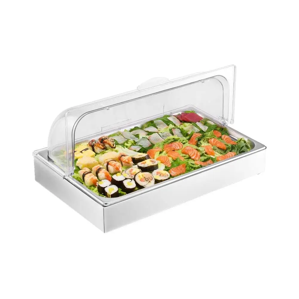 

Countertop Condiment Dispenser Tray with Lid Serving Display Container for Kitchen Restaurant Use