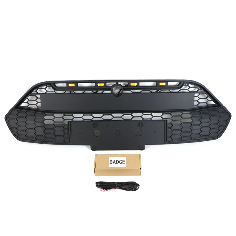 

Car Front Bumper Grill with light for Ford Transit Connect Custom 2012-2018 modified black grille Net Radiator
