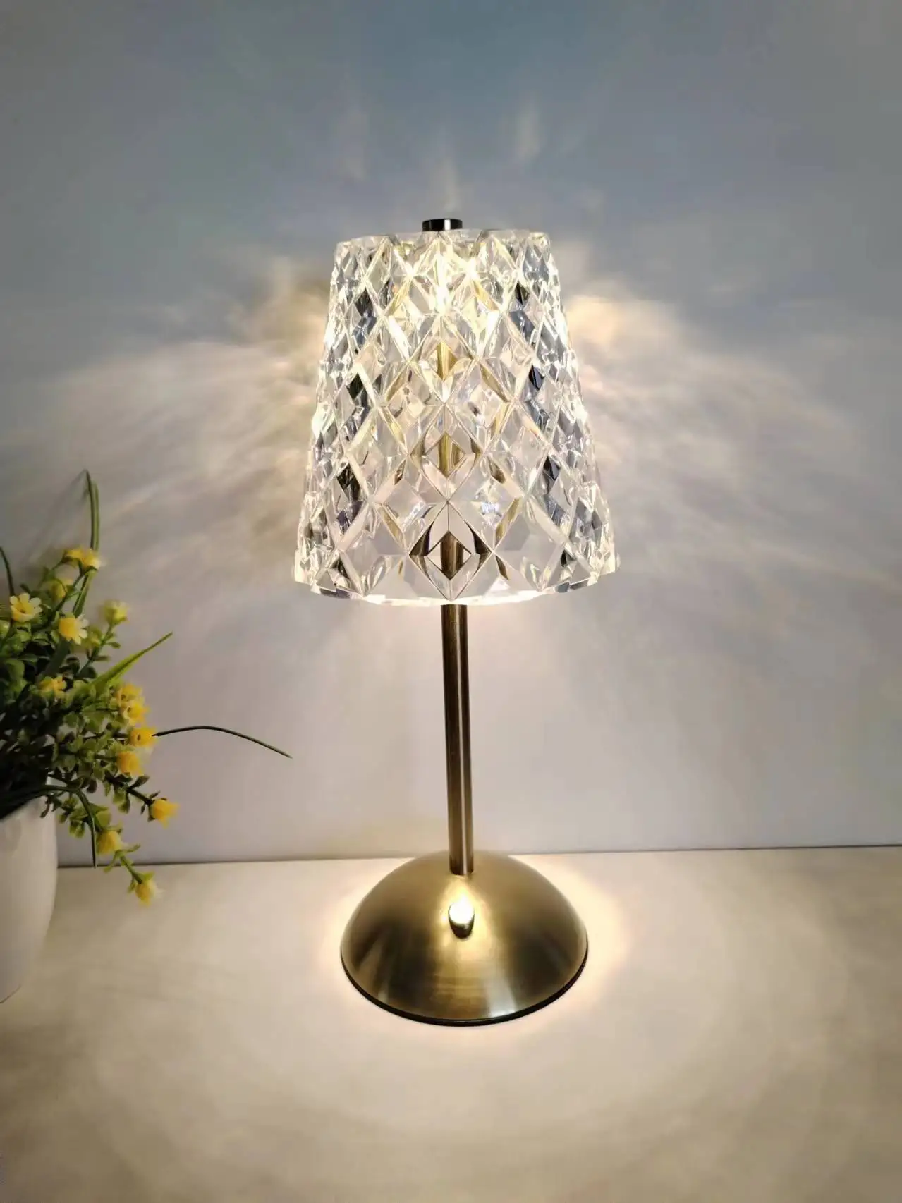 LED Table Lamp Touch Sensor Crystal Retro Night Light Rechargeable Wireless Reading LampFor Restaurant Hotel Bar Room DecorLight image 3