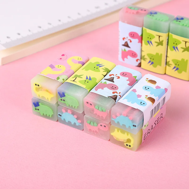 Cartoon Dinosaur Eraser Sandwich Eraser, Primary School Students Write Corrections Use Eraser Shavings To Wipe Clean Cute Eraser