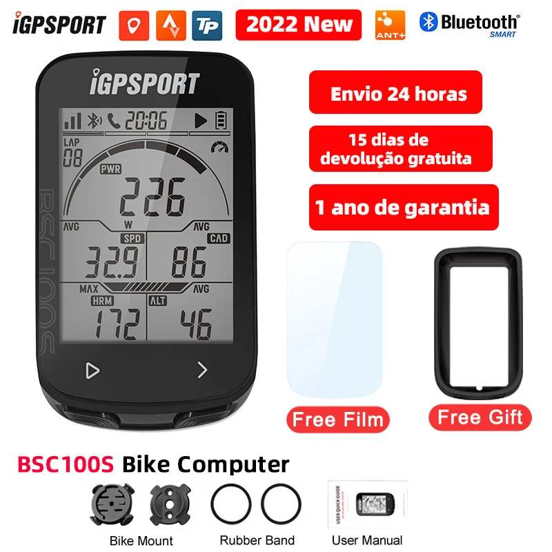 IGPSPORT Computador de bicicleta BSC100S Computador BLE Bluetooth ANT À prova d'água sem fio Cronômetro de bicicleta MTB Ciclismo de estrada Computador de bicicleta