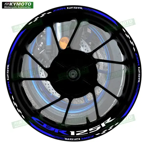 혼다 CBR125R CBR 125R 오토바이 액세서리 17 인치 전면 및 후면 휠 데칼 허브 페어링 반사 림 스트라이프 스티커