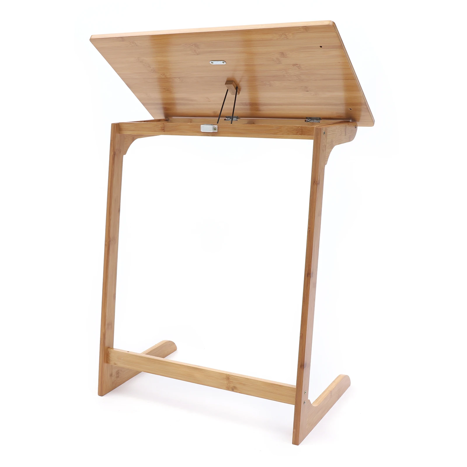 Portable Freestanding Natural Bamboo Portable Computer Table Rectangle Height Adjustable