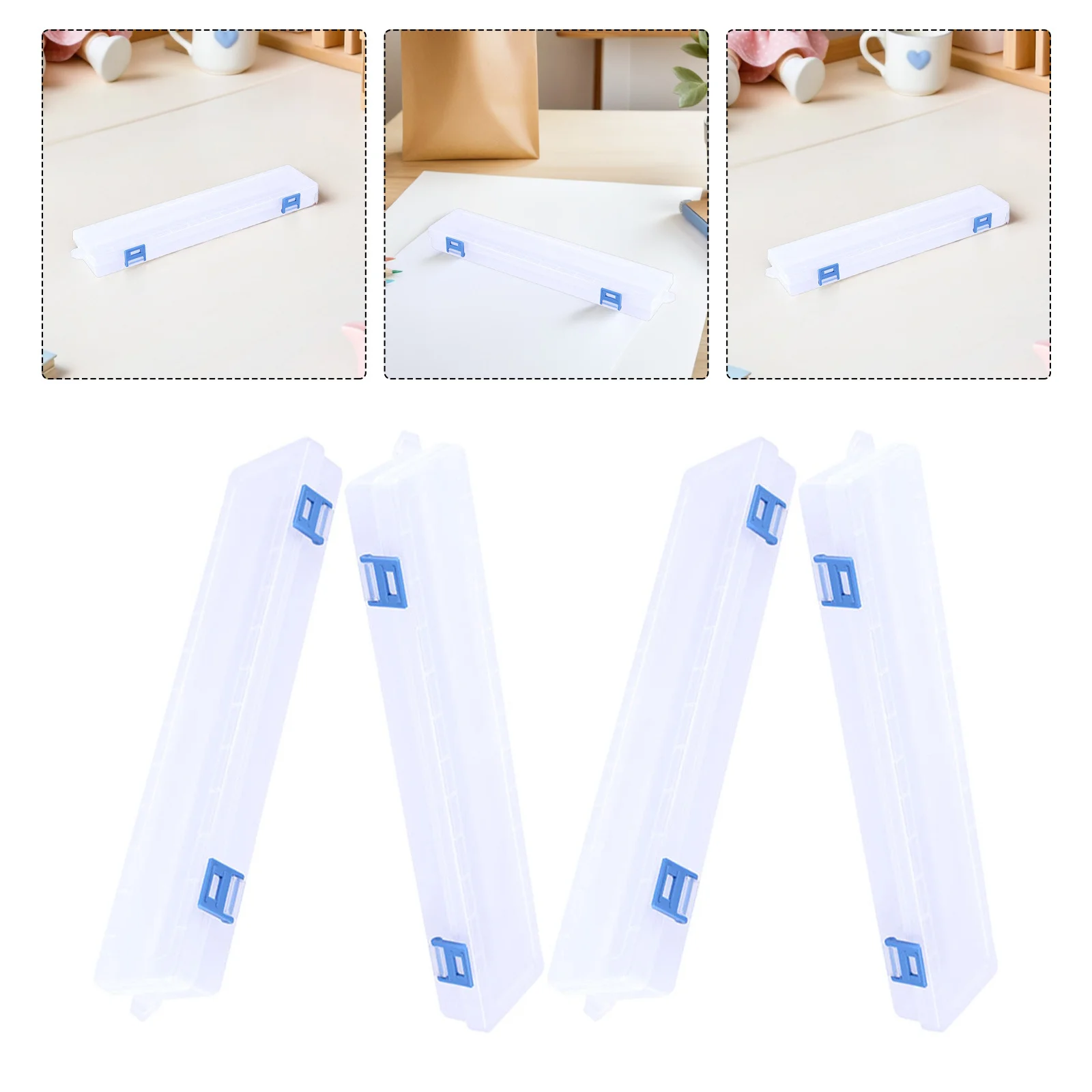 

4Pcs Portable Paint Brush Holder Clear Painting Pen Case Small Handheld Storage Box Practical Art Tool Organizer