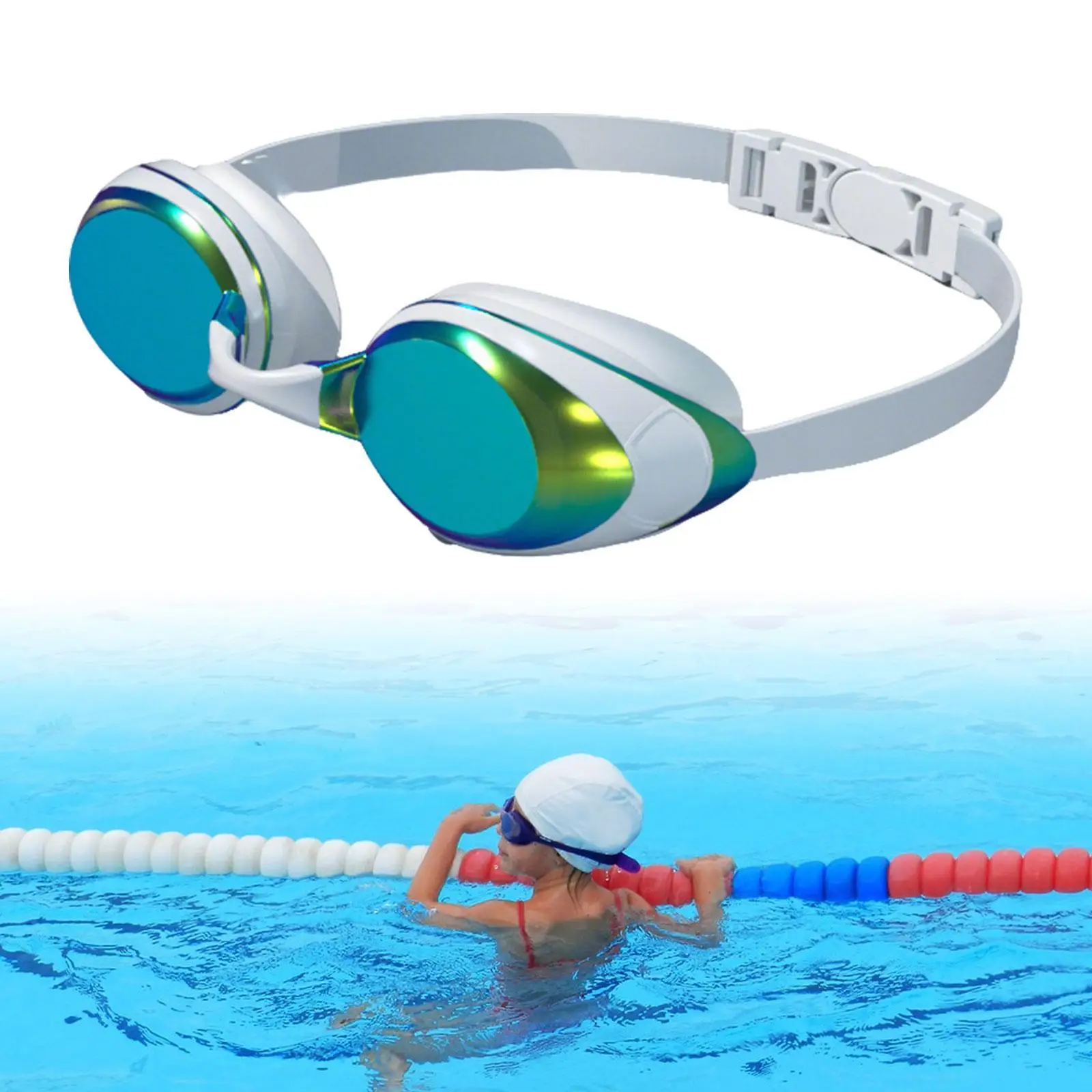 

Очки для плавания с регулируемым ремешком, герметичные противотуманные защитные очки для взрослых, мужчин, женщин, бассейна