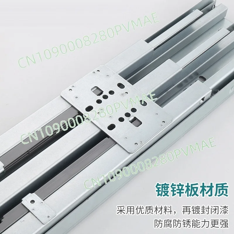 

Heavy-Duty 3-Rail Vertical Slide Rail - Side-Mounted Hidden Damping Buffer Guide Rail Customizable Load-Bearing