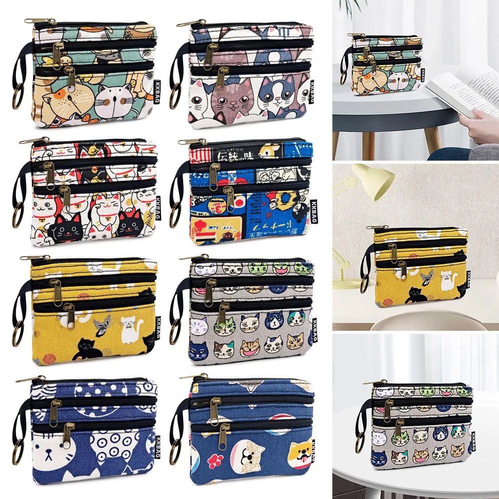 New Waterproof Coin Bag Short Zipper Simple Purse Multi-function Organizer