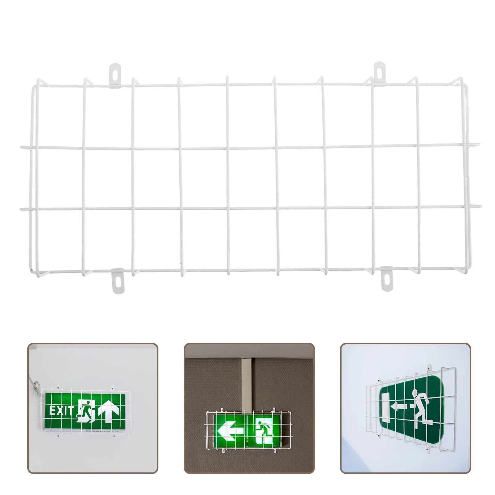 4 шт., защитная клетка для аварийного освещения, металлическая проволока, защита для знаков выхода, передача света, ударопрочность, УФ-старение