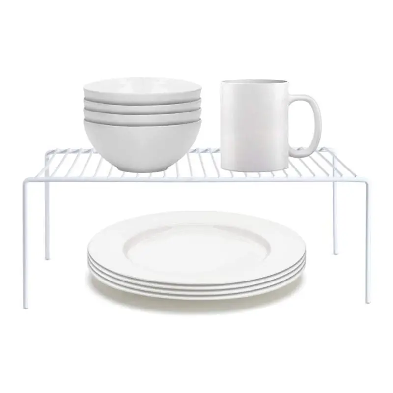 

Полка для хранения в шкафу, нержавеющий кухонный органайзер из нержавеющей стали, экономия места для холодильника, кладовой, белый цвет