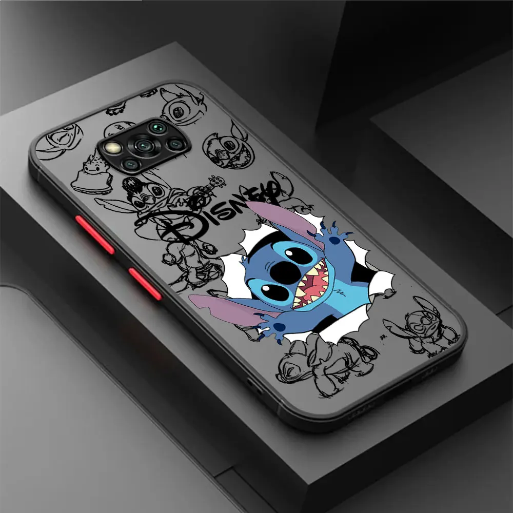 Funda de Disney Stitch a prueba de golpes para Xiaomi, carcasa a prueba de golpes para Poco X3, NFC, M5, X4, GT, X4 Pro, X5 Pro, C40, M5s, F3, C51, C50, X3