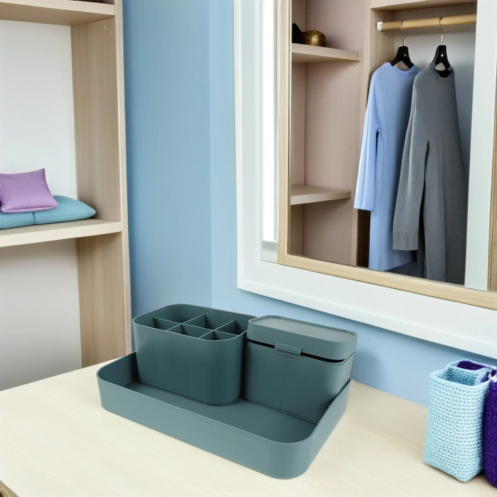 

Manicure Tool Storage Desk Organizers Desktop Paper Organiser Tray Container for Nail Supplies Cotton Box Case Kawaii