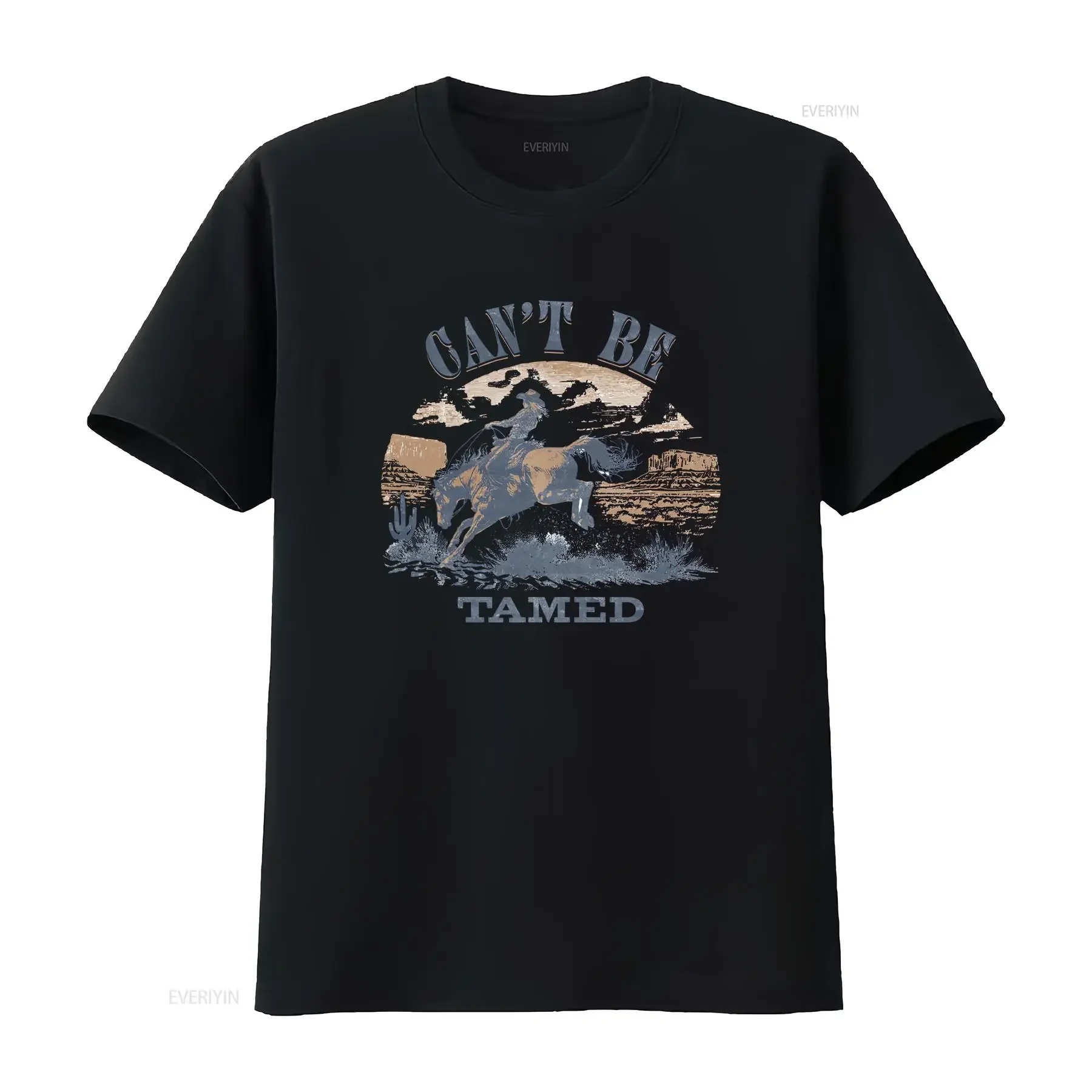 Cant Be Tamed T Shirt Vintage Cowgirl Retro Rodeo Western Ranch Girl Fashion Country Style 0885 vintage Washed streetwear