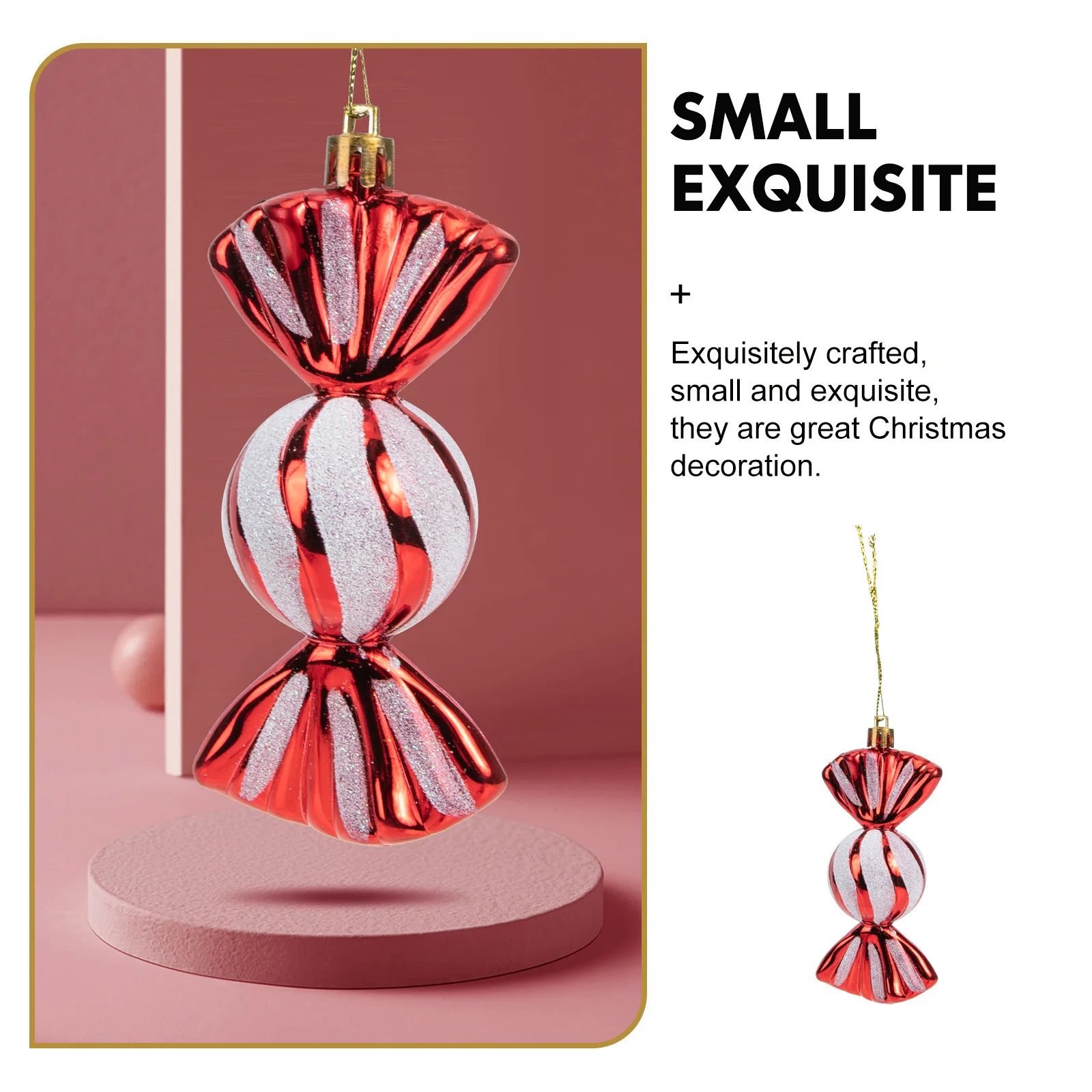 

6Pcs Plastic Christmas Tree Pendants Small Lovely Cartoon Xmas Hanging Decorations for Home Wedding Party Christmas Pendants