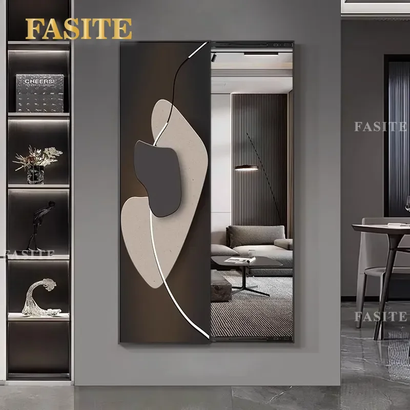 For Stone Running Push-Pull Full Body Mirror Hidden Entrance Decorative Painting Bedroom Fitting Mirror Hanging Art