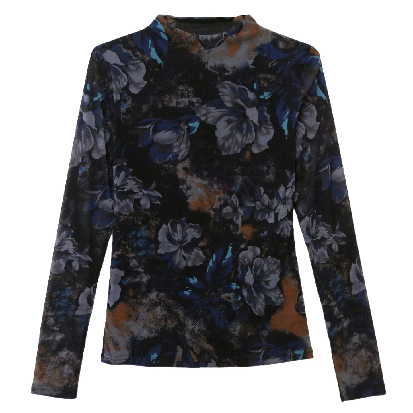 High Collar Me Printed Long Sve Base irt Women's Faionable Slim Fit Inner Wear T-irt Small irt Autumn Winter