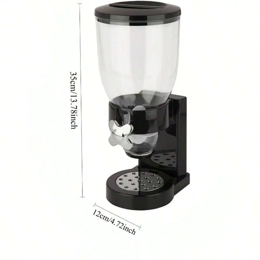 Black Desktop Cereal Dispenser, 6-Liter Kitchen Storage Container For Cereals, Snack Storage Box, Suitable For Pantry And Kitche