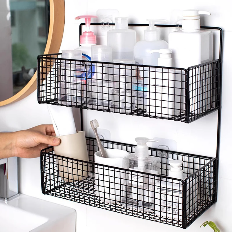 Bathroom Storage Multifunctional Toiletries Metal Storage Non-perforated Storage Rack Bathroom Accessories Kitchen Storage