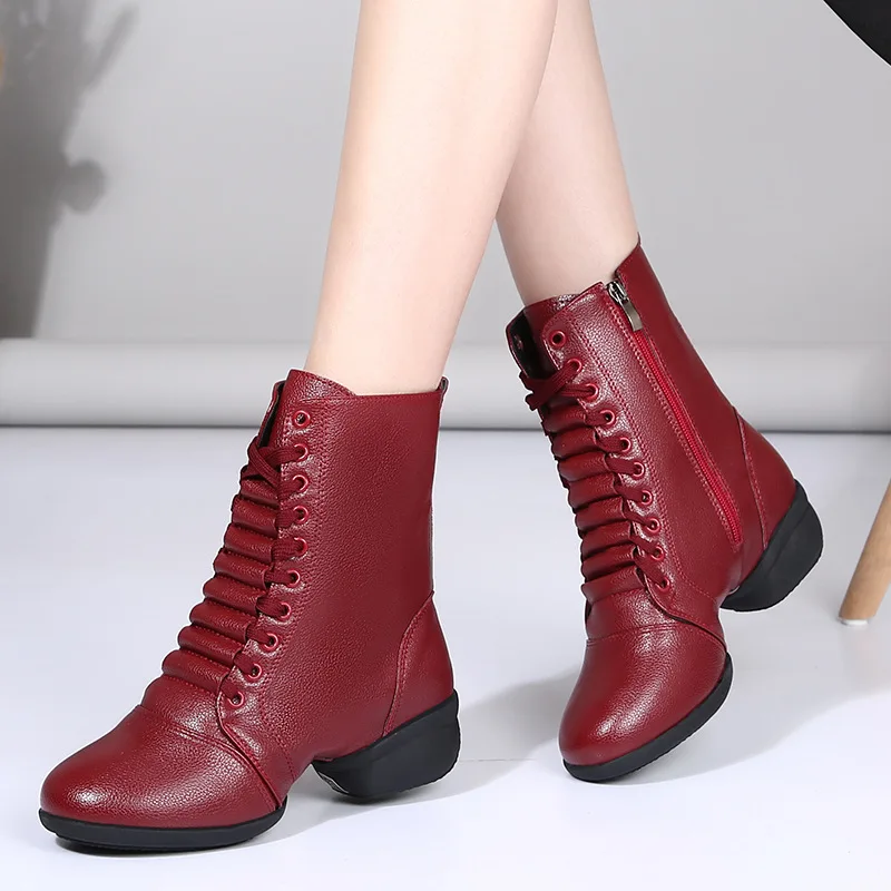 Breathable Boot New Jazz Dance Shoes Women Adult Square Dance Shoes Soft Soled Modern Dance Shoes High Top Dance Boots