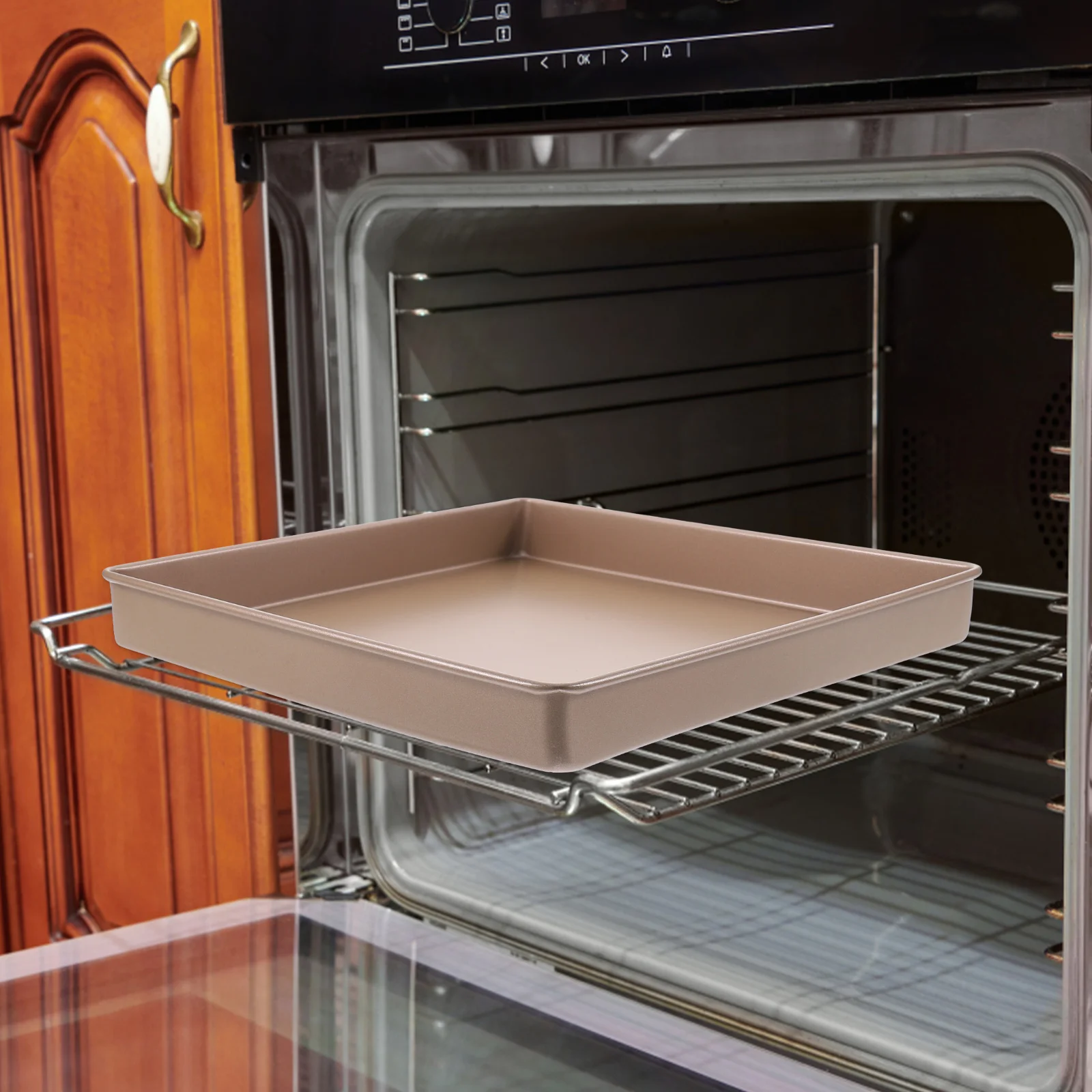 

Baking Tray Non Stick Bakeware Cookie Pans Rectangle Small for Oven Cookies Golden Nonstick