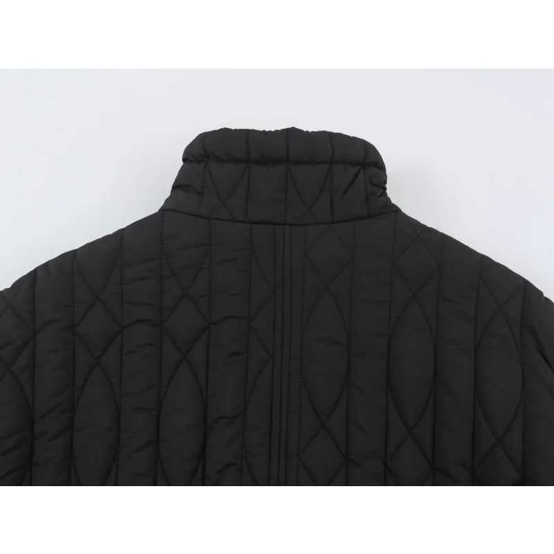 Damen-Freizeitjacke aus Baumwolle in Unifarbe mit Stehkragen, einzigartigem Designer-Look, Kordelzug in der Taille, lockerer Schnitt, Damen-Reißverschluss-Oberbekleidung – Detail 17