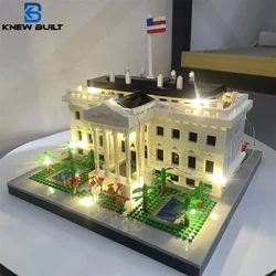 Knew Built White House Micro Mini Building Block Toys Set with LED Light Architecture Model Ideal Decorative Piece Home Office