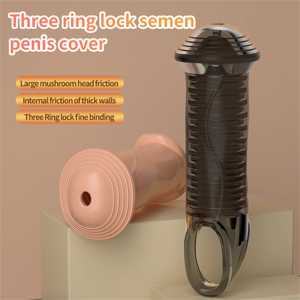 Enlargement Glan Cock Sleeve Male Foreskin Corrector Resistance Ring Delay Ejaculation Penis Ring Sex Toy 18+ Men Penis Extender
