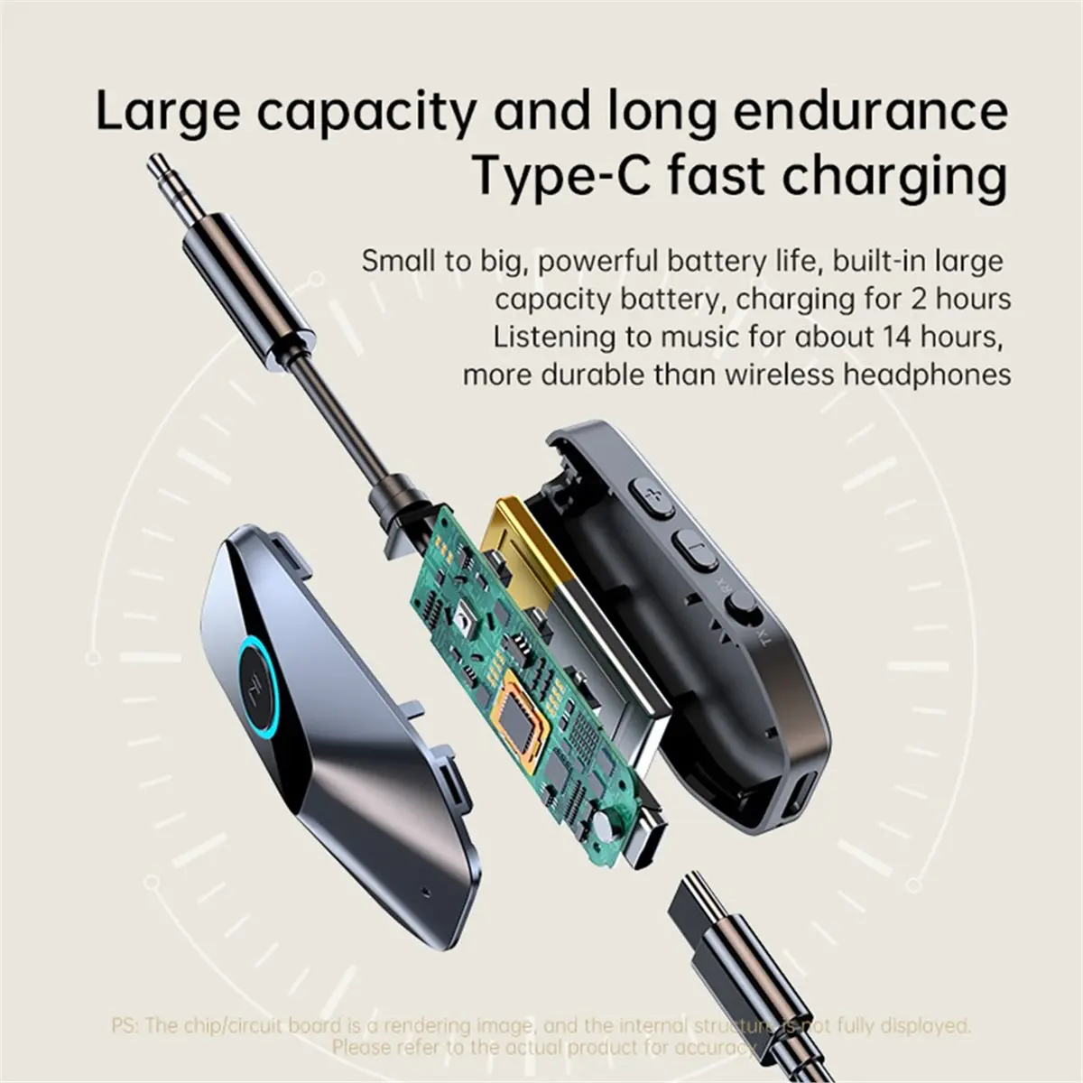 Receptor transmisor Bluetooth 5,4, adaptador de audio auxiliar inalámbrico de 3,5 mm, emparejamiento dual para TV, PC, automóvil, estéreo, avión