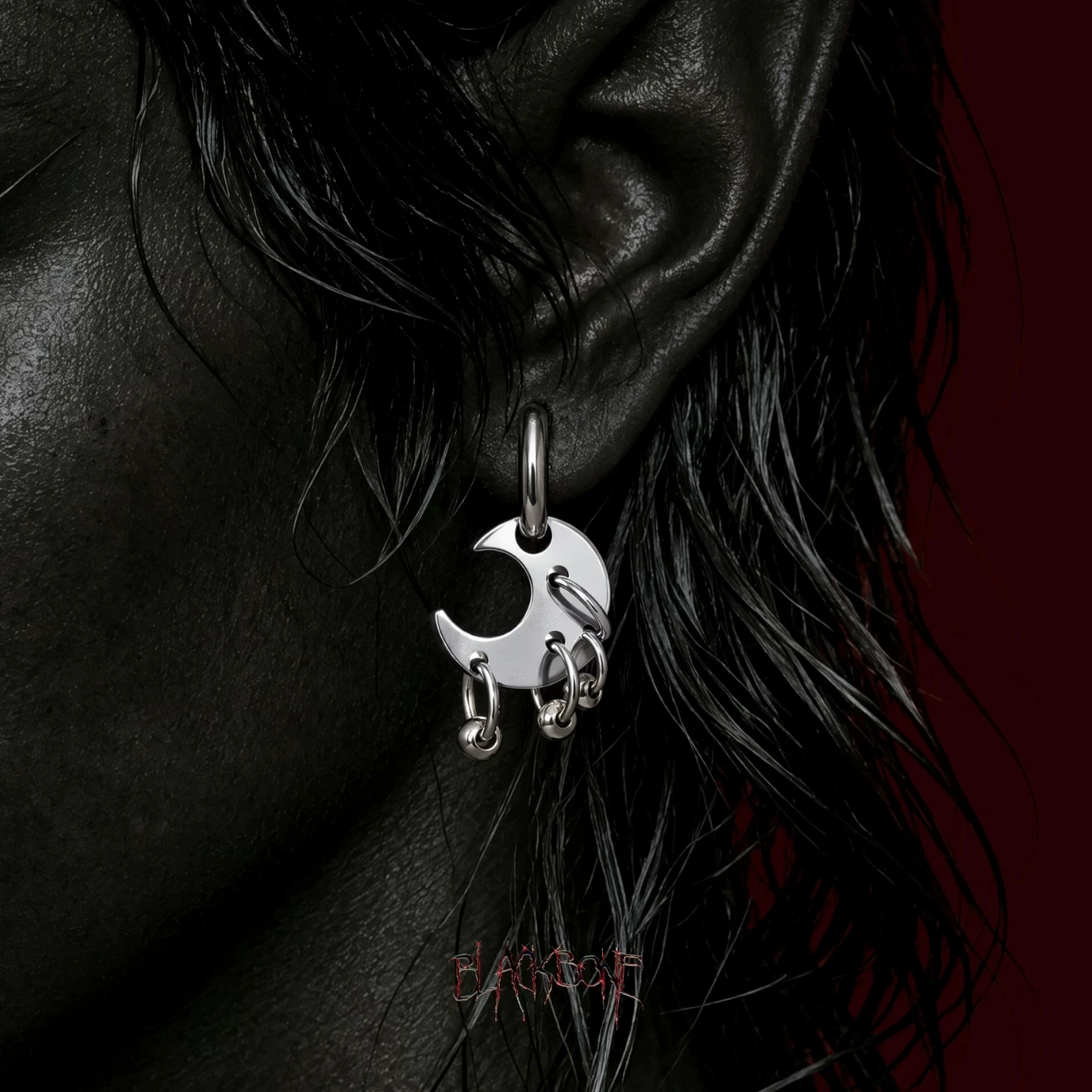 Punk Grunge Pentagramm-Ohrringe Mode Stahl Goth Ästhetik Charm Zirkon Hängende Tropfen-Ohrringe Schmuck Y2K Accessoires