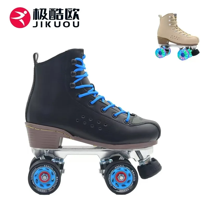 Sepatu Roda Dua Baris, Sepatu Roda Pria dan Wanita untuk Figure Skating, Sepatu Roda Empat Roda untuk Lapangan Roda