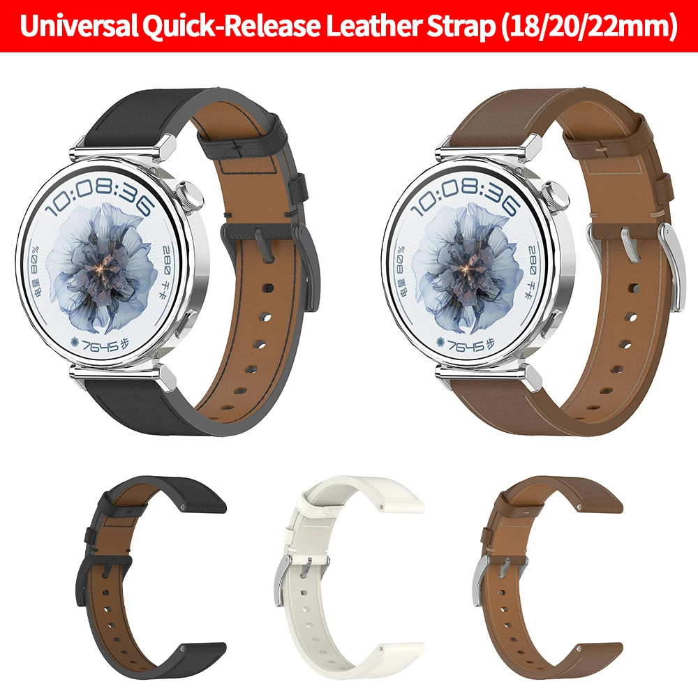 

Calfskin Leather Strap For Garmin Vivoactive 6 5 4 20mm 22mm Watchband For Garmin Active 6 Huawei GT Women Men Watch Accessories