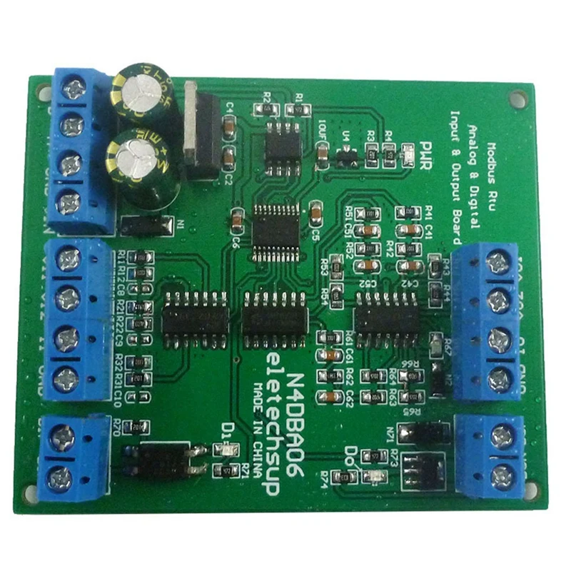 تيار مستمر 12 فولت 8CH أجهزة إخراج الإدخال الرقمي التناظرية 0-5 فولت 0-10 فولت 4-20MA DAC ADC RS485 Modbus RTU Board