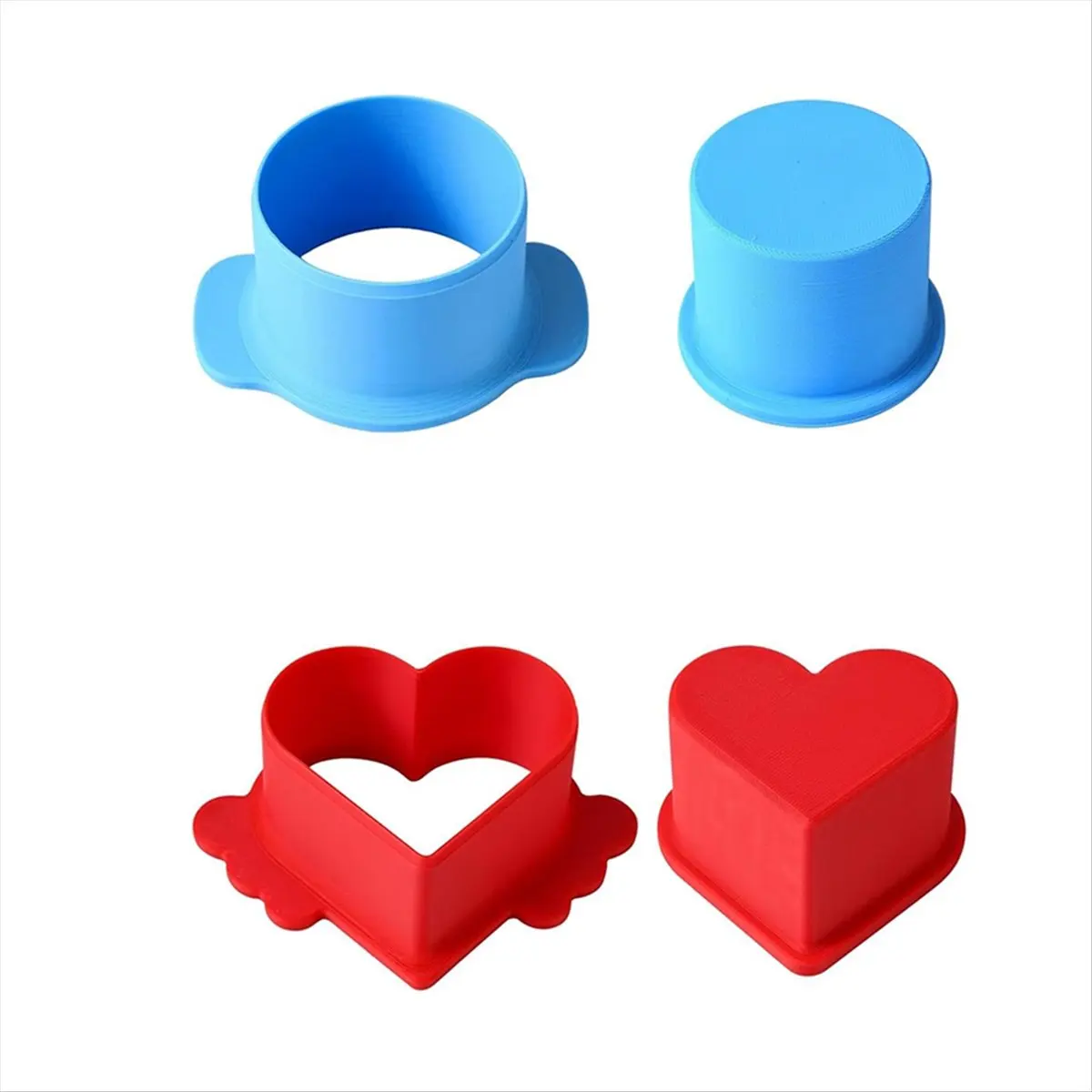 2026 Trend Circle and Heart Cake Cutter and Pusher, 3D Printed Cake Molds Shapes Press Set, Baking Tools for Home Baking