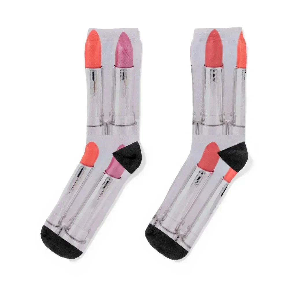 

Pink Lipstick Socks designer Hiking boots Socks Man Women's