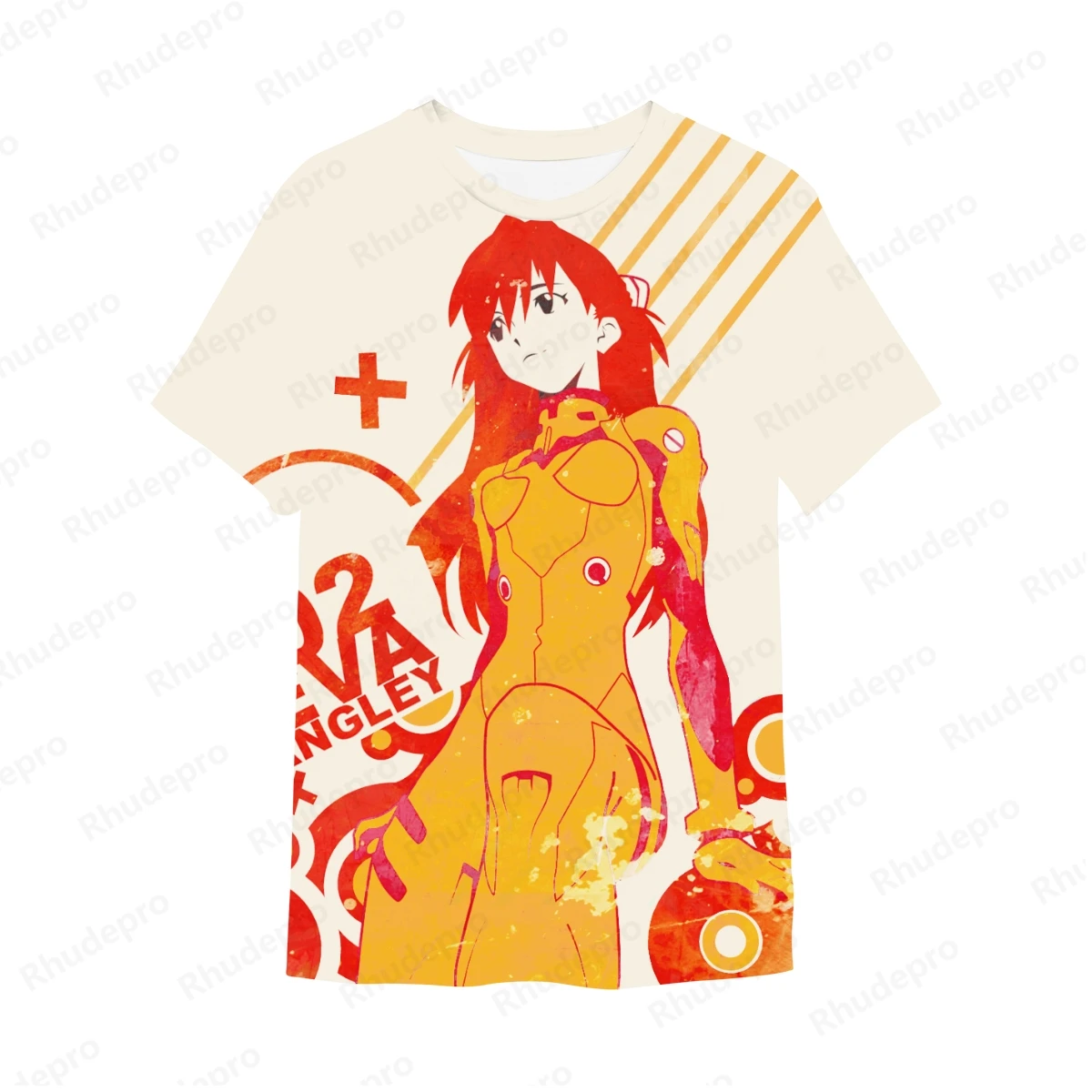 Neon Genesis Evangelion T Shirt For Men Fashion T-shirt Y2k Cosplay Streetwear New Anime High Quality Clothing Men's 5XL