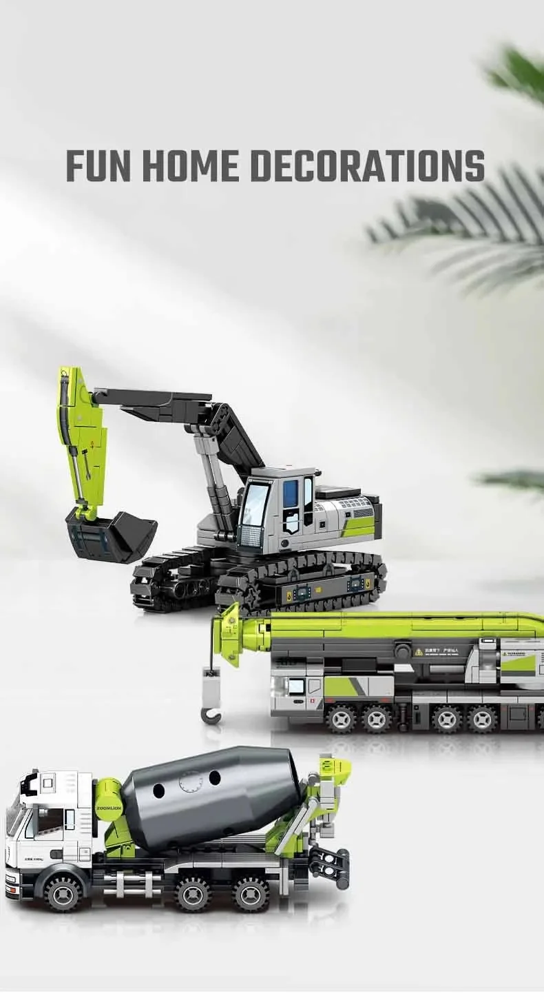 SEMBO BLOCK City Engineering Fahrzeug-Bausatz, MOC Bagger-Mischfahrzeug-Modell, Bausteine, Spielzeugauto, Geburtstagsgeschenke – Detail 9