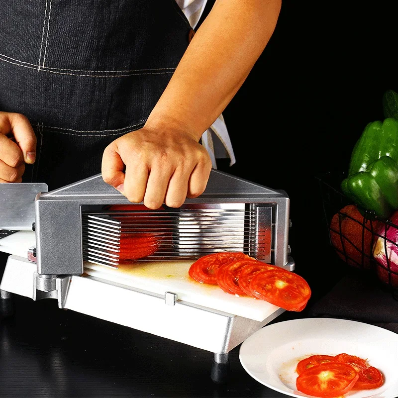 

Alloy Tomato Slicer Commercial Leaf Greens Vegetable Salad Maker Soft Fruit Cutter