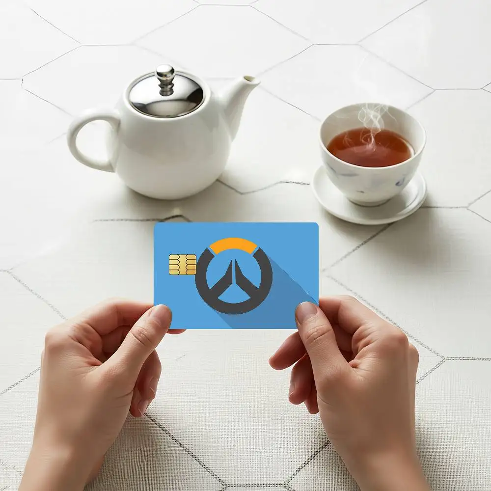 Game O-Overwatch Credit Skin Cover Card Stickers 4PCS Film Bus Pass Front Decoration Bank Debit Waterproof