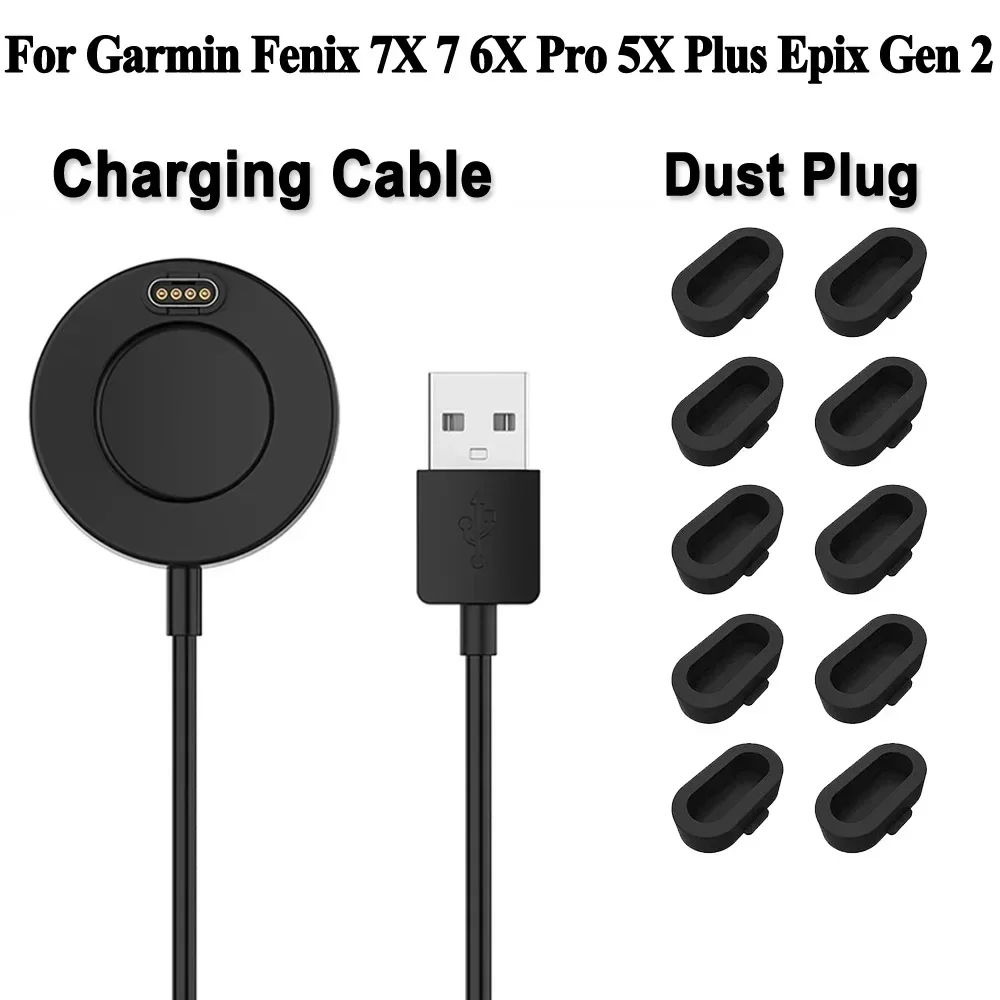 1M Watch Charger For Garmin Fenix 7X 7 7S 6 6S 6X Pro 5 5S 5X Plus Epix Gen 2 955 945 935 255 Charging USB Cable Plug Cover Case