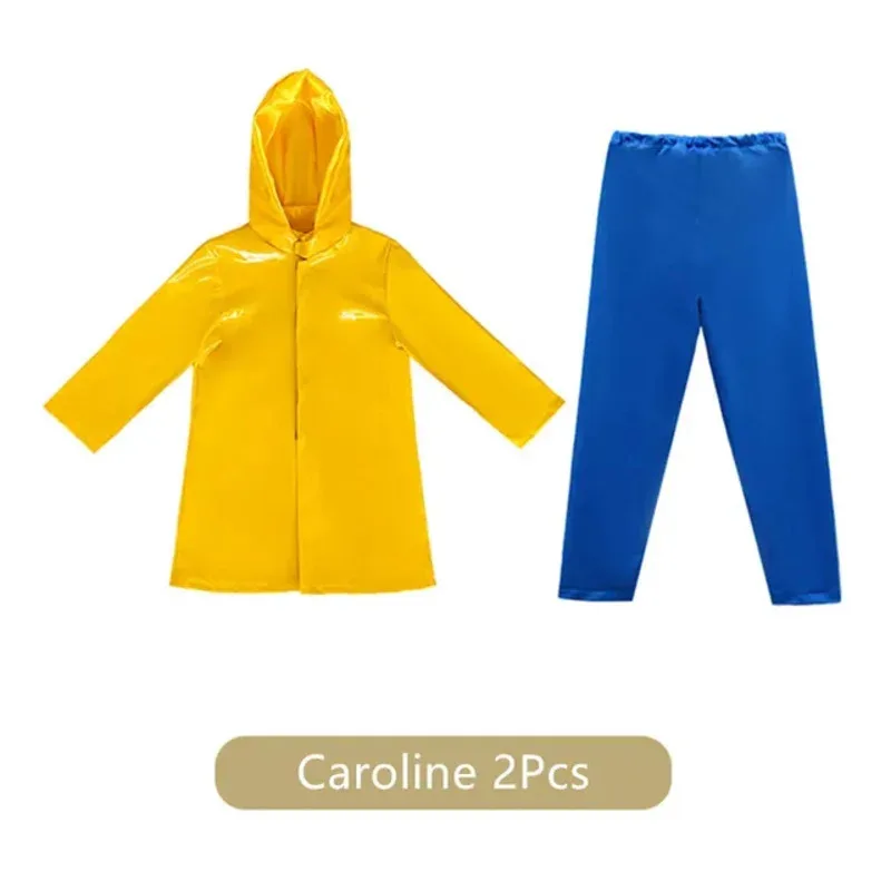 أزياء الهالوين التأثيرية للأطفال والبنات أزياء شبح الأم كارولين جونز التأثيرية ملابس حفلات الكرنفال فستان أنيمي للأطفال