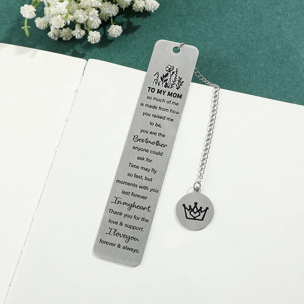 To my friend's text themed stainless steel bookmark, a reading gift for friends, teachers, and parents, book supplies