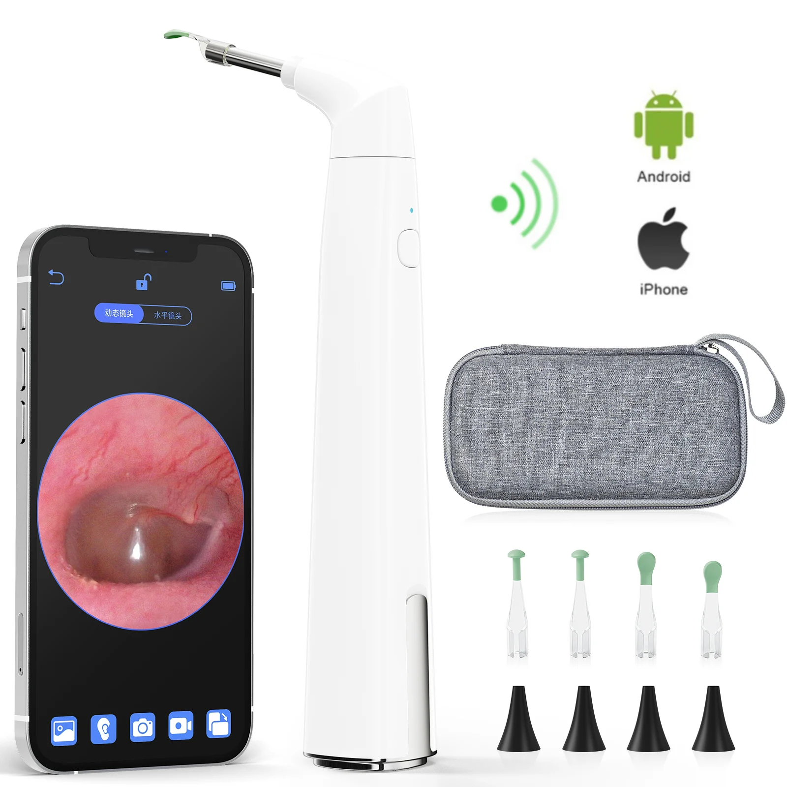 Wireless Otoscope Ear Camera Wax Removal Tools 3.9mm 1080P HD WiFi Ear Scope with 6 LED Lights Support Android and iPhone