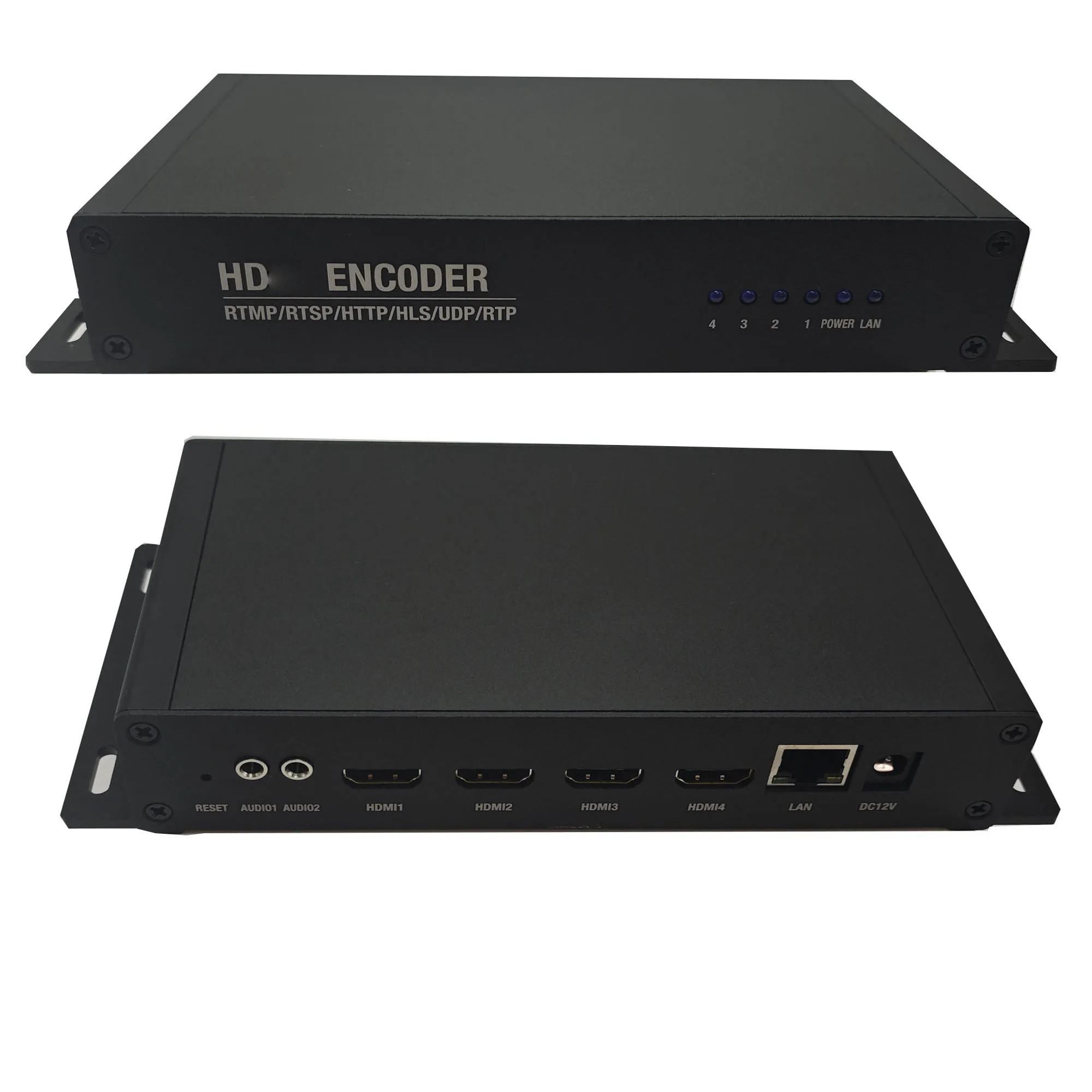 4-channel video encoder 4K Ultra HD H265 H264 HEVC HDMI to IP UDP UDP HTTP SRTMP RTMP RTSP webcast push streaming device