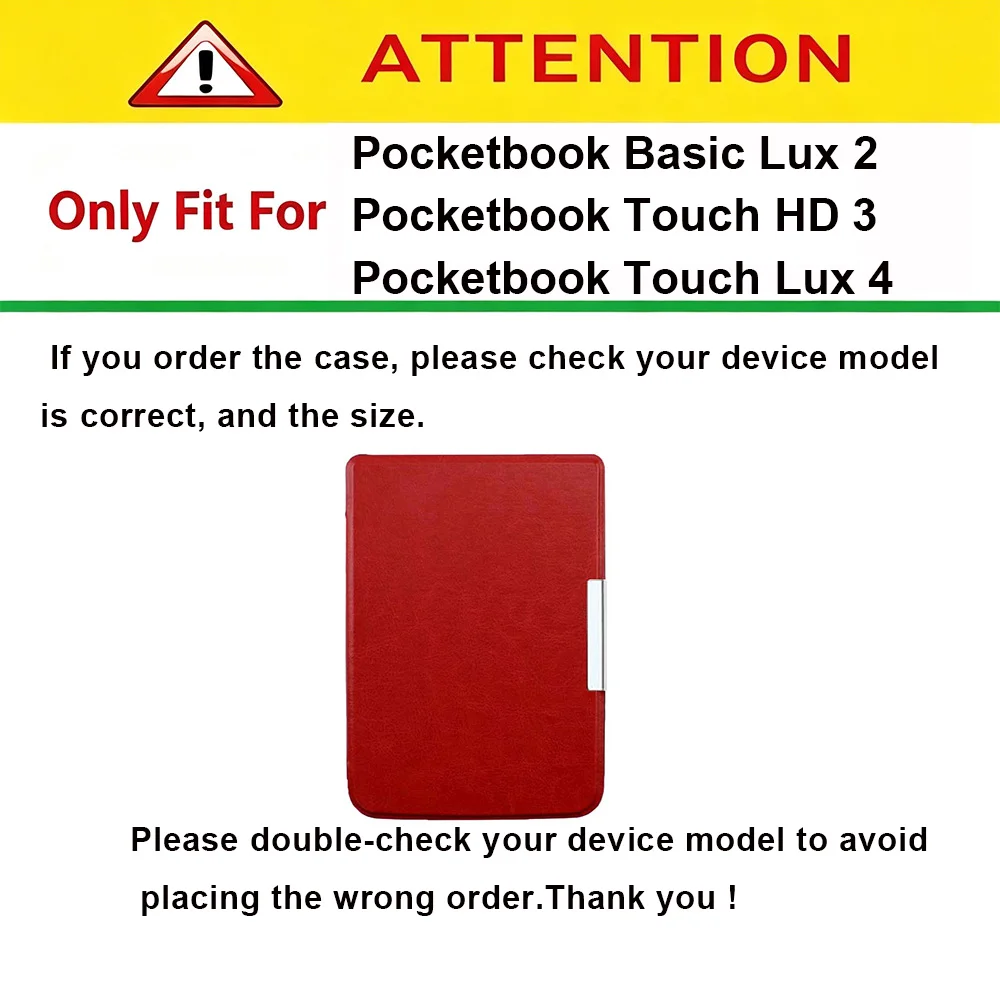 Pocketbook Basic Lux 2 and Touch HD 3 and Touch Lux 4 EReader Case Cover For PB616/627/632