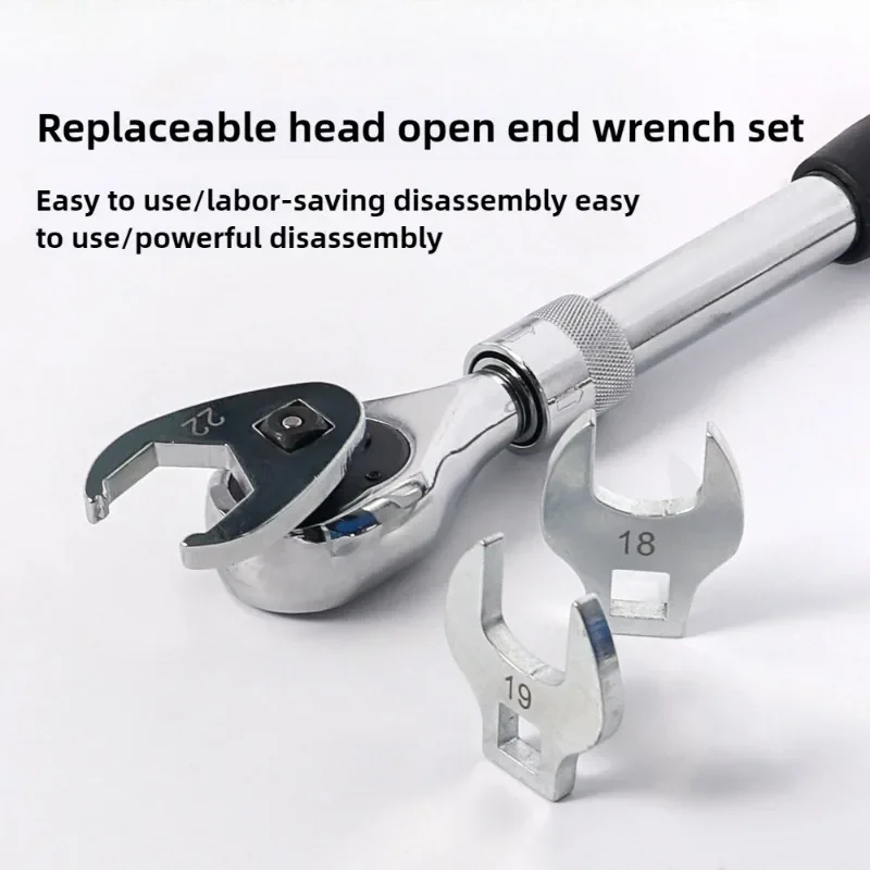 Jeu de clés à pied à corbeaux métriques 10-22mm, en acier chromé, Kit d'outils d'entretien de voiture à entraînement de 3/8 pouces pour la réparation automobile, espaces serrés