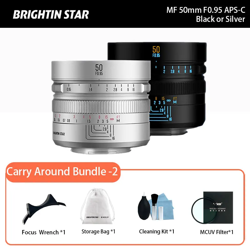 Brightin Star 50mm F0.95 APS-C spiegelloze cameralens portret voor Sony E ZVE10 Fujifilm XF Canon EOS M Nikon Z Canon RF-S M43