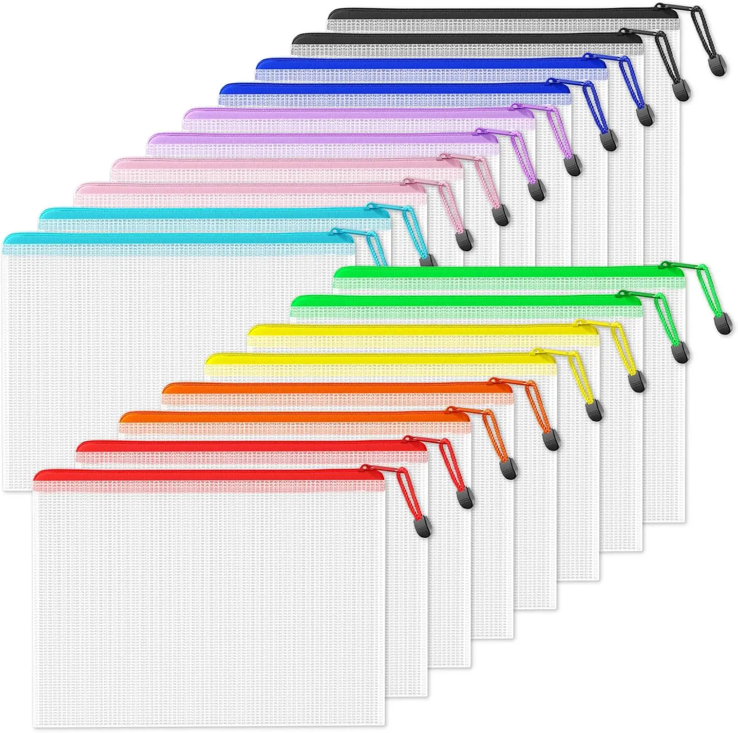 

Водонепроницаемые мешочки на молнии особо большого размера (9,2x12,5 дюймов), 18 штук в упаковке, 9 цветов, для школьных и офисных принадлежностей, хранения пазлов и игр