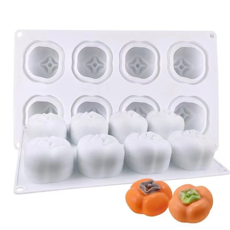 Mangosteen Shaped Silicone Mold Cake Chocolate Craft Persimmon Baking Tool 3D Drop Shipping