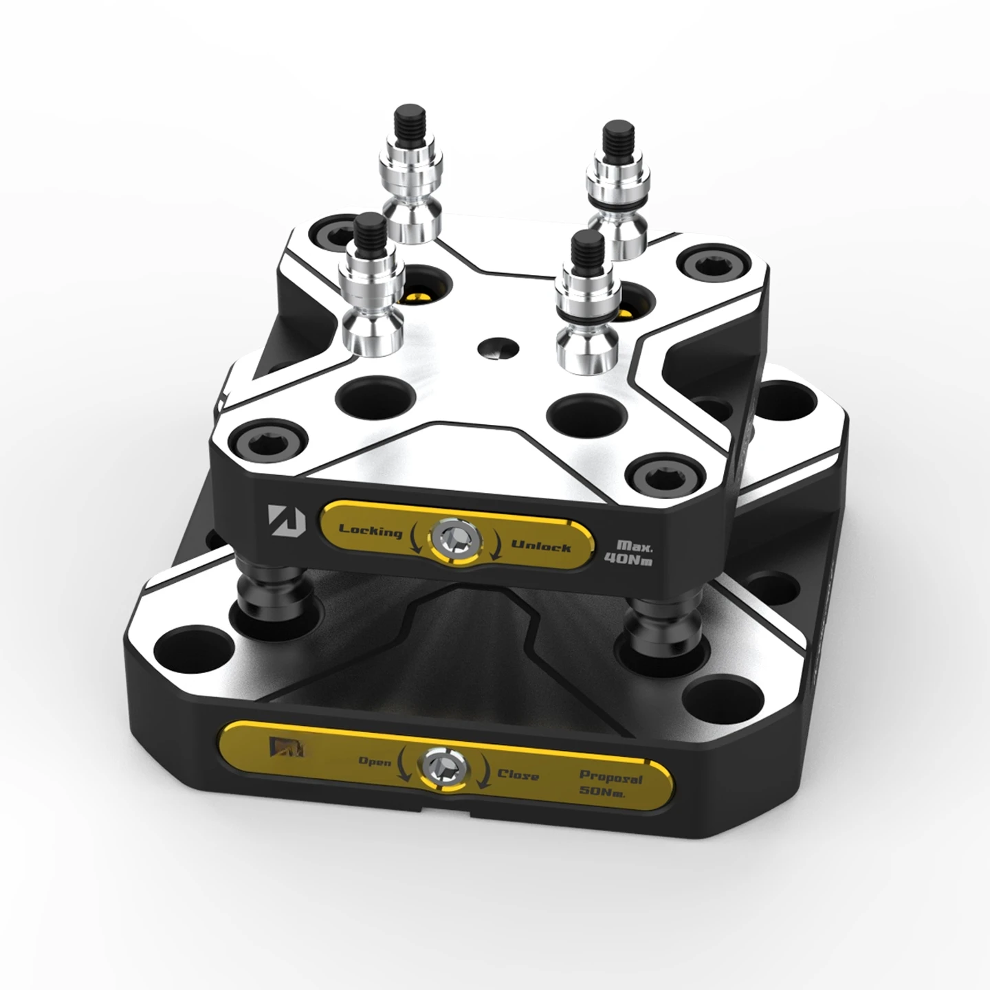 Self-Centering Vise Compatible with Zero-Point Quick-Change Plate Fixture Four-Axis Bridge Plate Concentric Vise Head Base